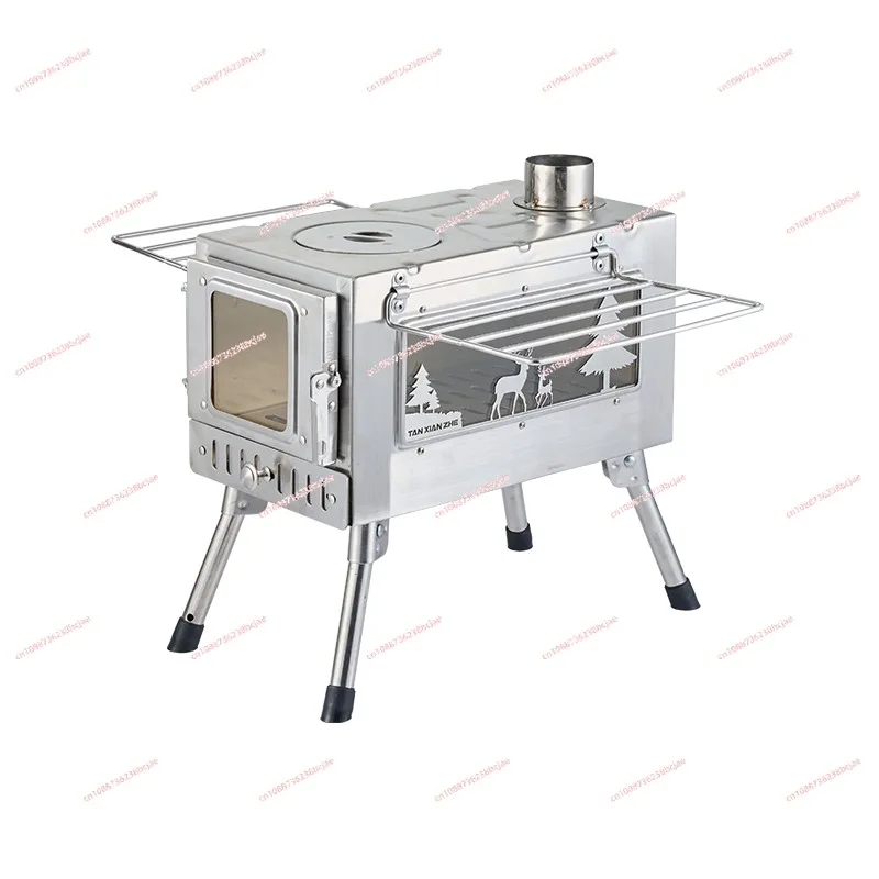 Wood stove Outdoor camping around stove Tea making camping heating stove Stainless steel portable folding