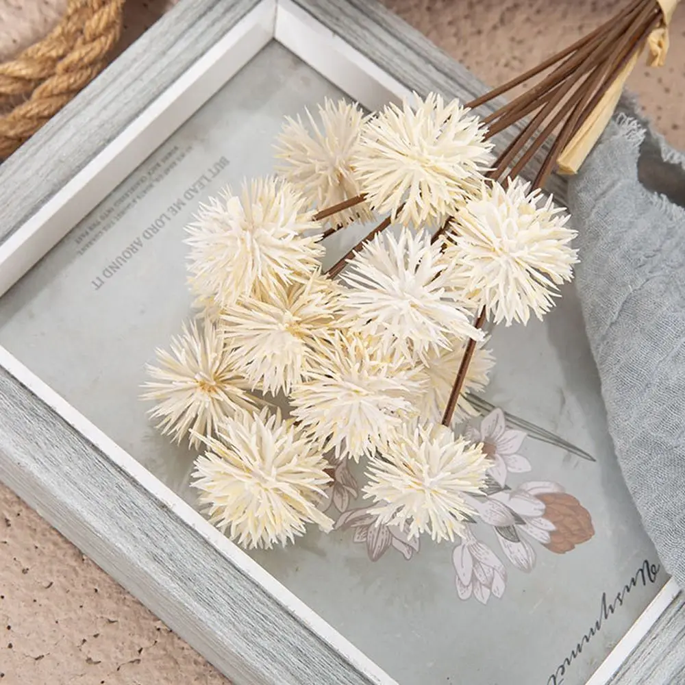 

12pcs Realistic Artificial Small Thorn Ball Bouquet Handmade Colorfast Artificial Prickly Ball DIY Fake Plants Living Room Decor