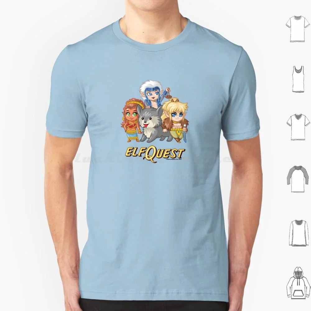 Elfquest : Chibi Trio T Shirt Big Size 100% Cotton Elfquest Elf Elves Fantasy Fantasy Art Fantasy Artist Wolfrider Comics Comic