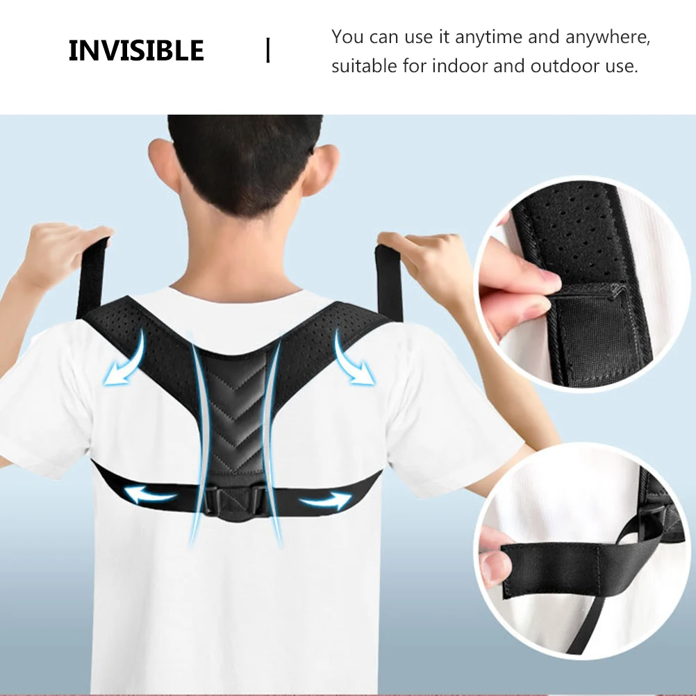 

1 шт., корректор осанки, эргономичный бандаж для спины, регулируемый корсет для сидения, поддержка осанки, прочный тренировочный пояс из искусственной кожи, бандаж для спины