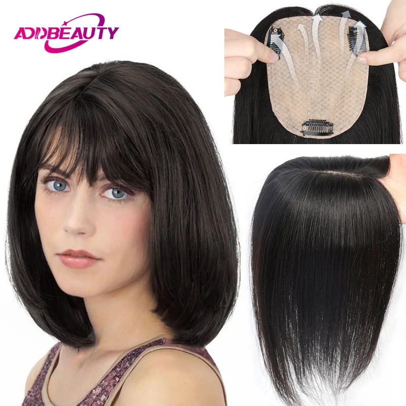 Toupet droit injBase pour femme, 100% cheveux humains, véritable postiche, clips, extension de cheveux humains, système de cheveux naturels, unité de remplacement