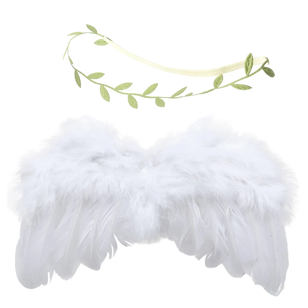 

Leaf Hair Band Newborn Photo Props Set Baby Shower Gift Angel Decor Leaf Headdress Wing Props Baby Decoration