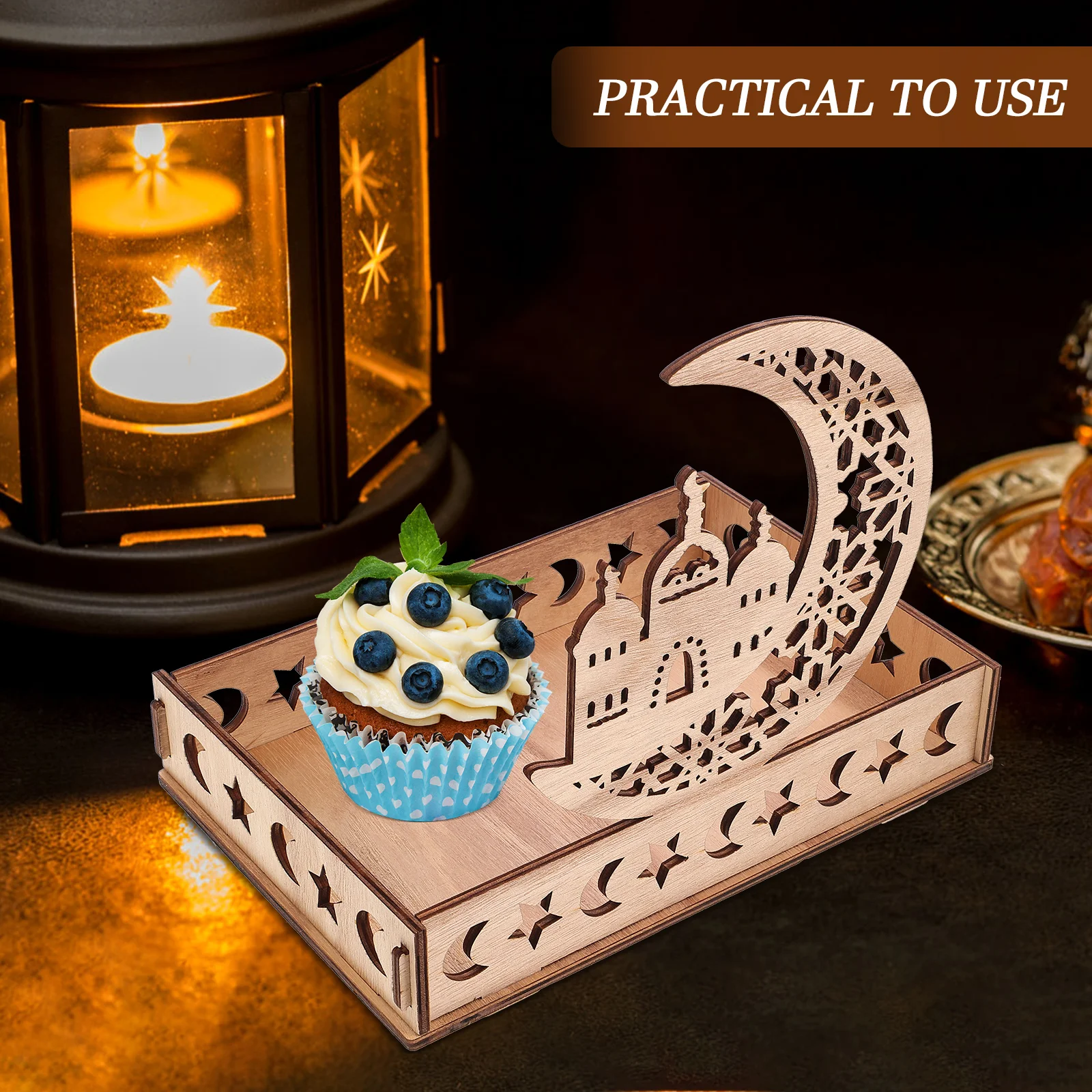 

Wooden Snack Tray Dried Fruits Dessert Serving Ramadan Eid Festival Tray Home Banquet Party Fruit Plate Storage Classic Design