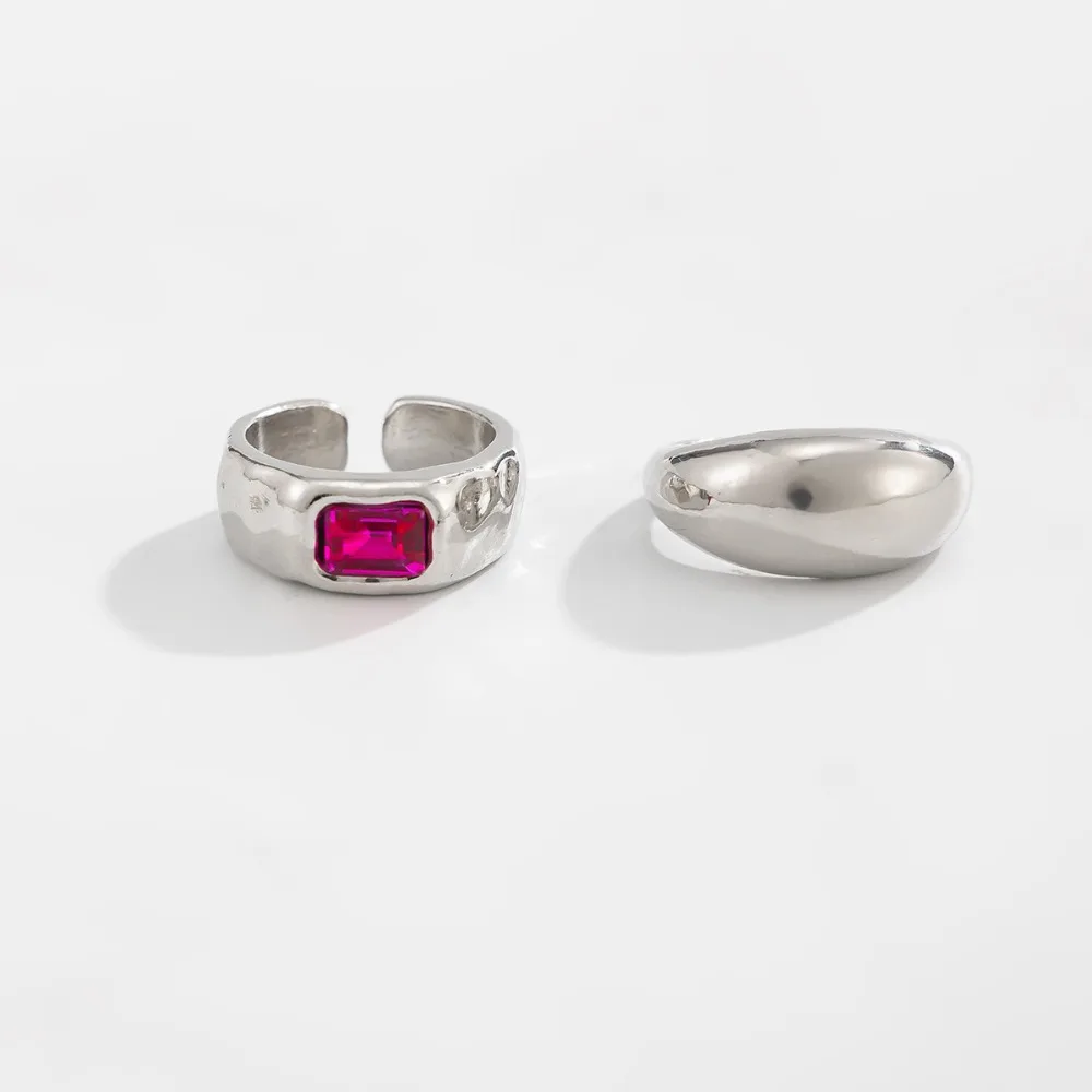 Personality Geometric Foot Ring Set Metal Round Toe Rings Silver Rhinestone Beach Foot Jewelry Women