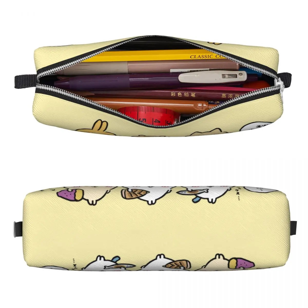 Kawaii chiikawa anime dos desenhos animados lápis caso lápis titular caneta crianças grande capacidade saco material escolar zíper papelaria