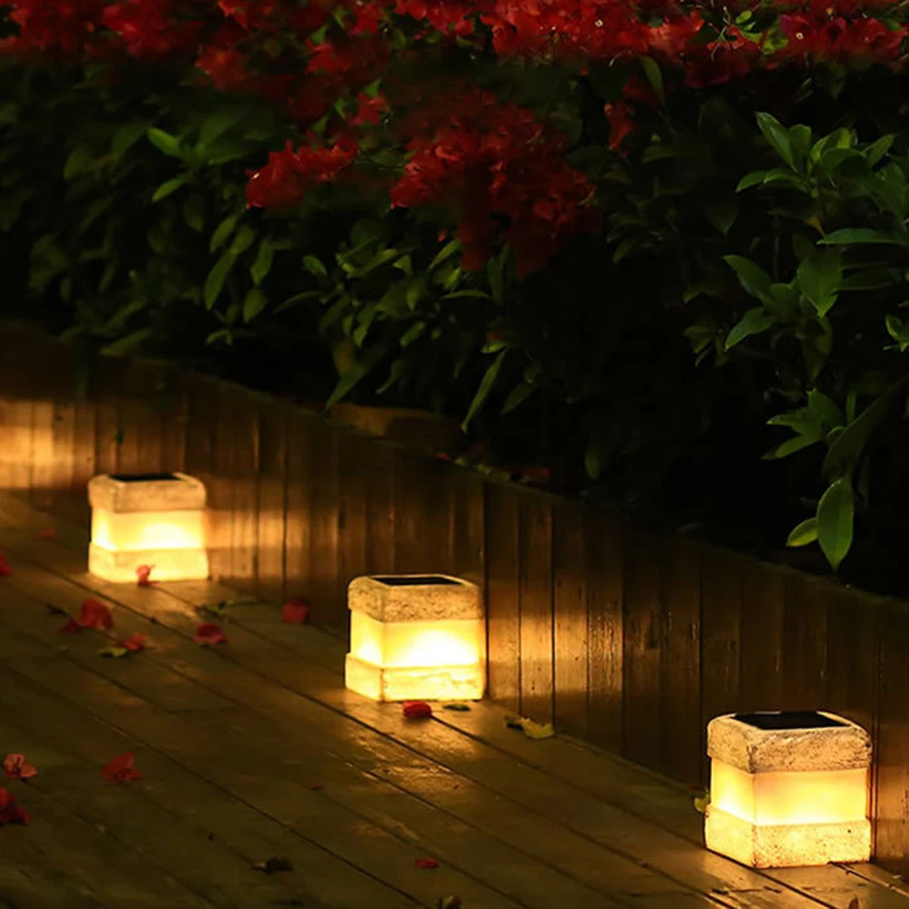 Plastic Square Solar Lamp Adornment Decorative Light Garden Courtyard Outdoor Decor Home Decoration Gift Housewarming Durable