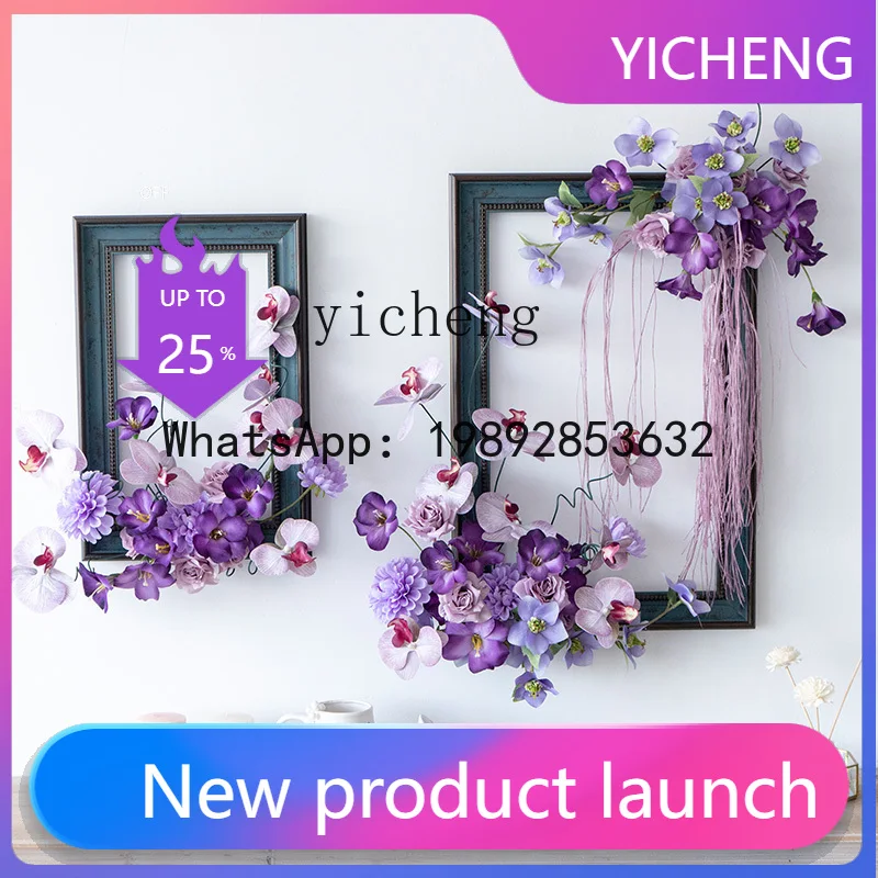 X2  Wall Decoration Artificial Floral Frame Set Wall Covering Window Decoration Outdoor Ceremony Arrangement Flowers