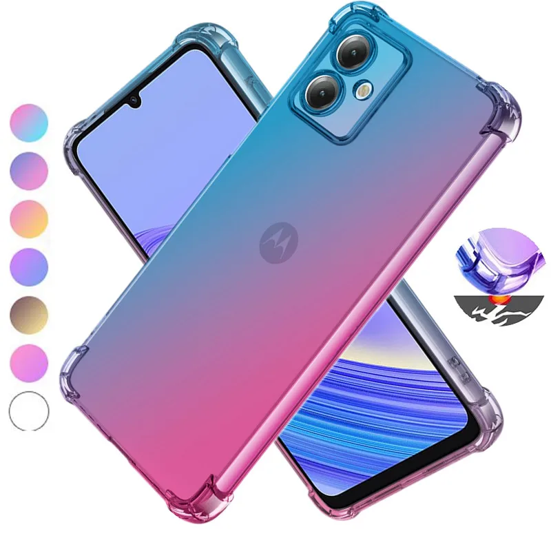 Shockproof Gradient Silicone TPU Case For Motorola G85 E14 G04S G24 Power G84 G34 G54 G14 Protective Cover Fundas Coque Capa