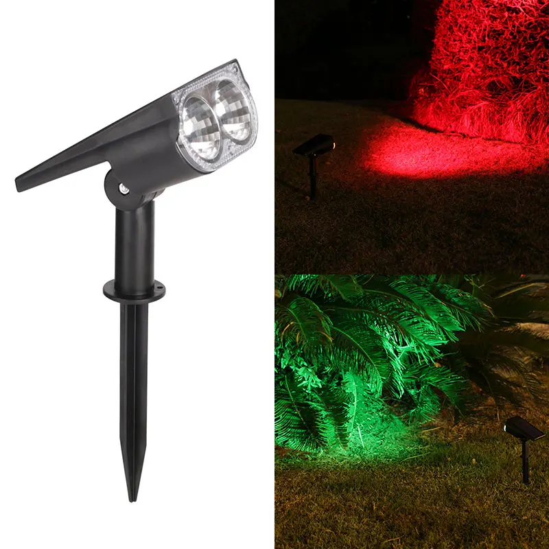 2/7 LED-buitenspots op zonne-energie, 150 ° Verstelbare wandlamp, waterdichte gazonverlichting voor tuinterras, tuin, achtertuin, campingdecoratie