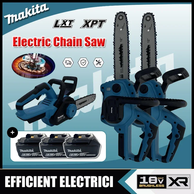 

Аккумуляторная цепная пила Makita с бесщеточным двигателем, беспроводная, для резки дерева