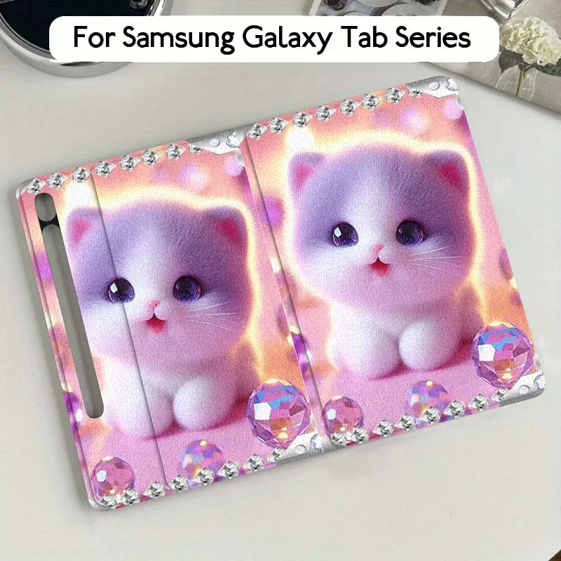 

Cute Art Bear Pink Gift For Samsung Galaxy Tab S10 S9 S8 S7 FE Lite Soft Flexible Support Tablet Case