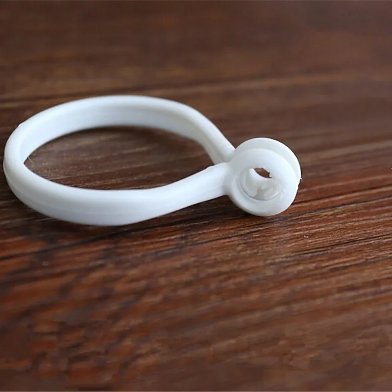 40 pcs 47mm Open Curtain Rings, Smooth Plastic, Bedroom Bay Window Easy Curtain Changing, Easy Open Close Design, White