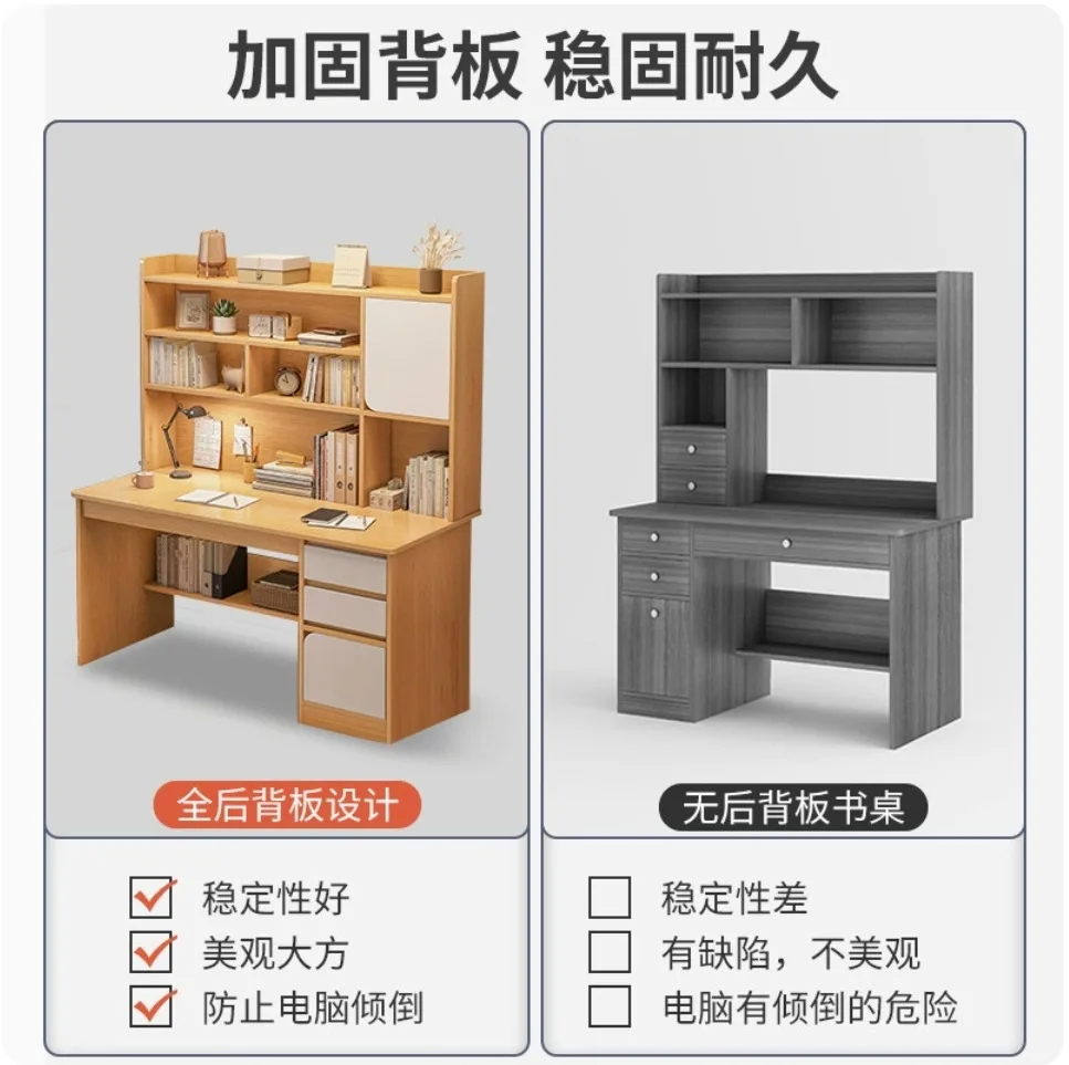 Desktop bookshelf integrated set, simple modern bedroom writing learning