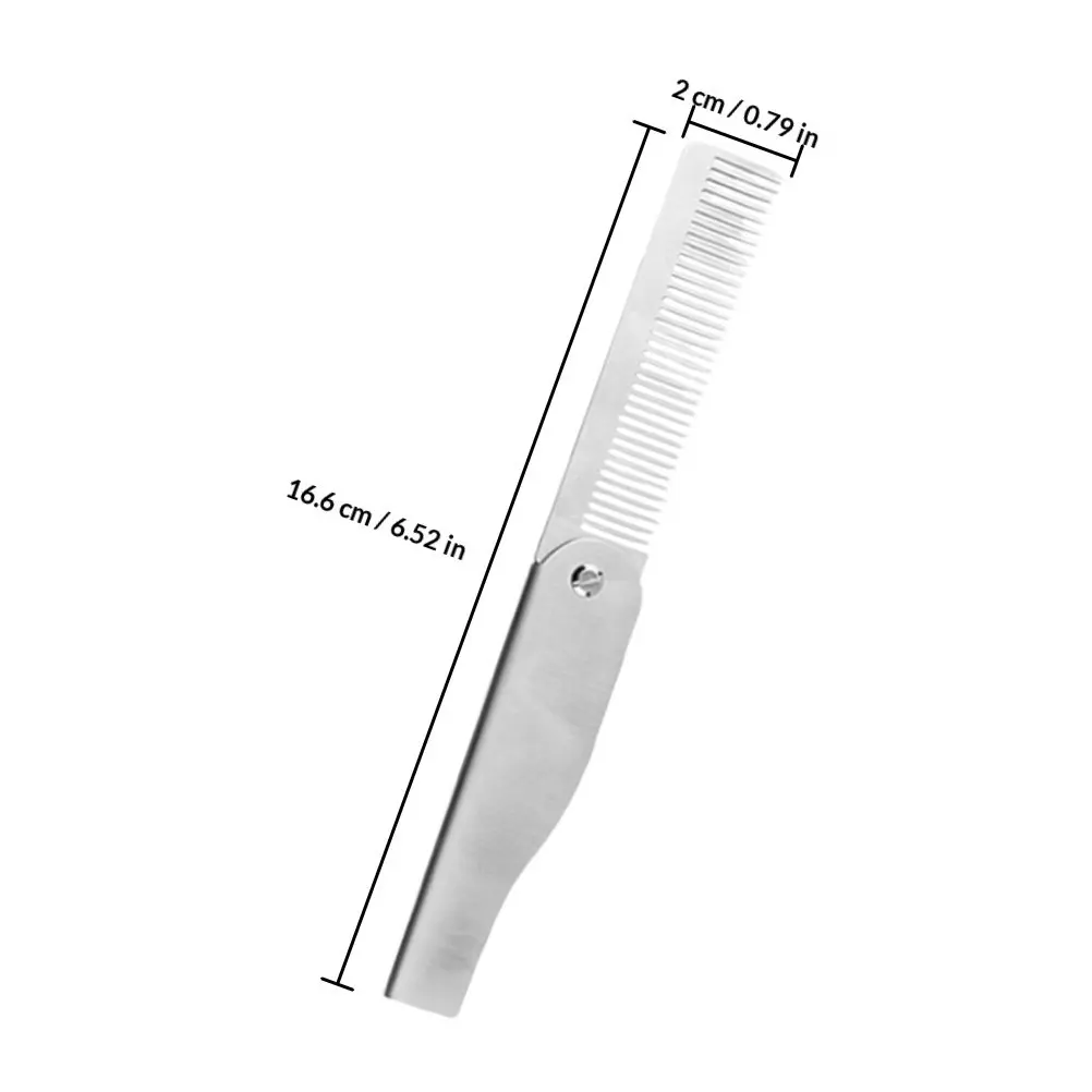 Stainless Steel Folding Comb for Men Compact Travel Pocket Beard and Hair Styling Comb Fine Tooth Detangler Groomsmen Gift Idea