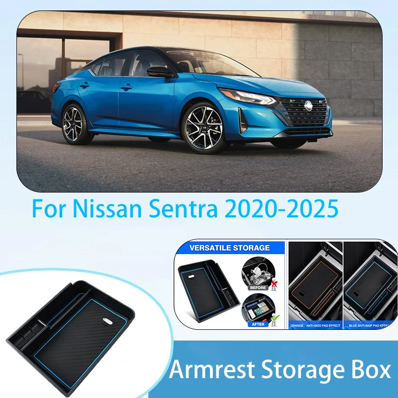 Center Console Organizer For Nissan Sentra 2020-2025 Armrest Storage Box Secondary Insert Tray  Car Interior Acceaaories