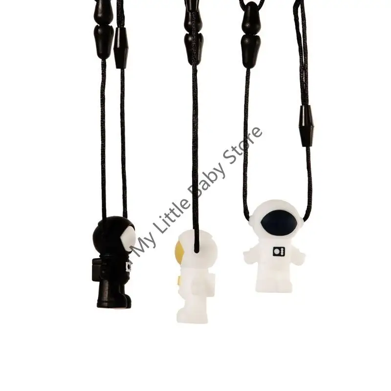 

M76C детский силиконовый прорезыватель для космонавтов, аутизм, сенсорное жевательное ожерелье, успокаивающая игрушка для зубов,