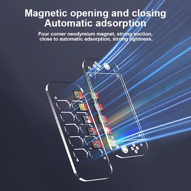 BANGSHE Wood Storage Stand Compatible With Nintendo Switch Luminous Game Cards Base Light Transparent Card Box For Switch Oled