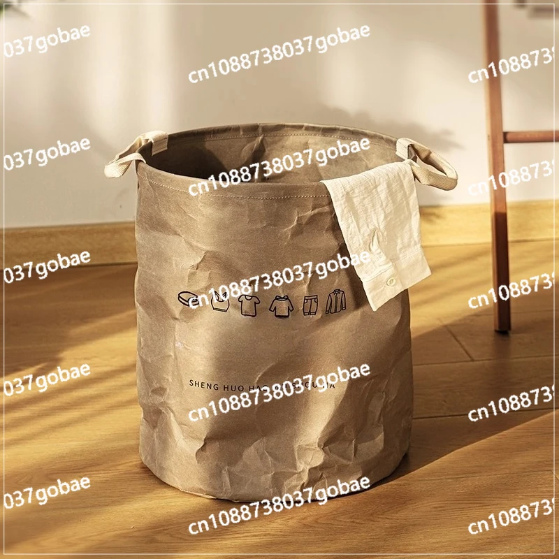 

Корзина для грязной одежды из крафт-бумаги, складное ведро для хранения грязной одежды, корзина для хранения белья