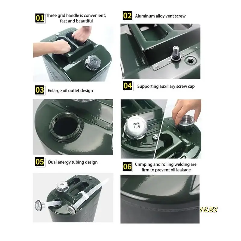 

10L Barrels Can Gas Spare Container Anti-Static Can Square Fuels Container Leak Proof Portable Tank Fuel Auto Supplies Durable