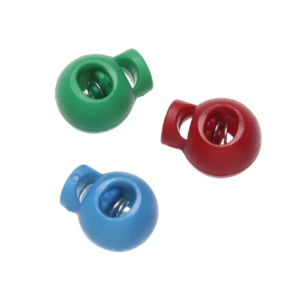 20pcs High Quality 6mm Hole DIY Apparel Shoelace Toggle Clip Plastic Stopper Cord Lock Bean