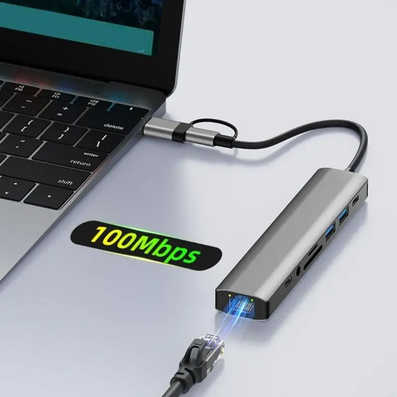 9 In 1 Type C Adapter USB C Dock With Fast 5Gbps Transfer Speed And Stable DC5V Power Input 83CF