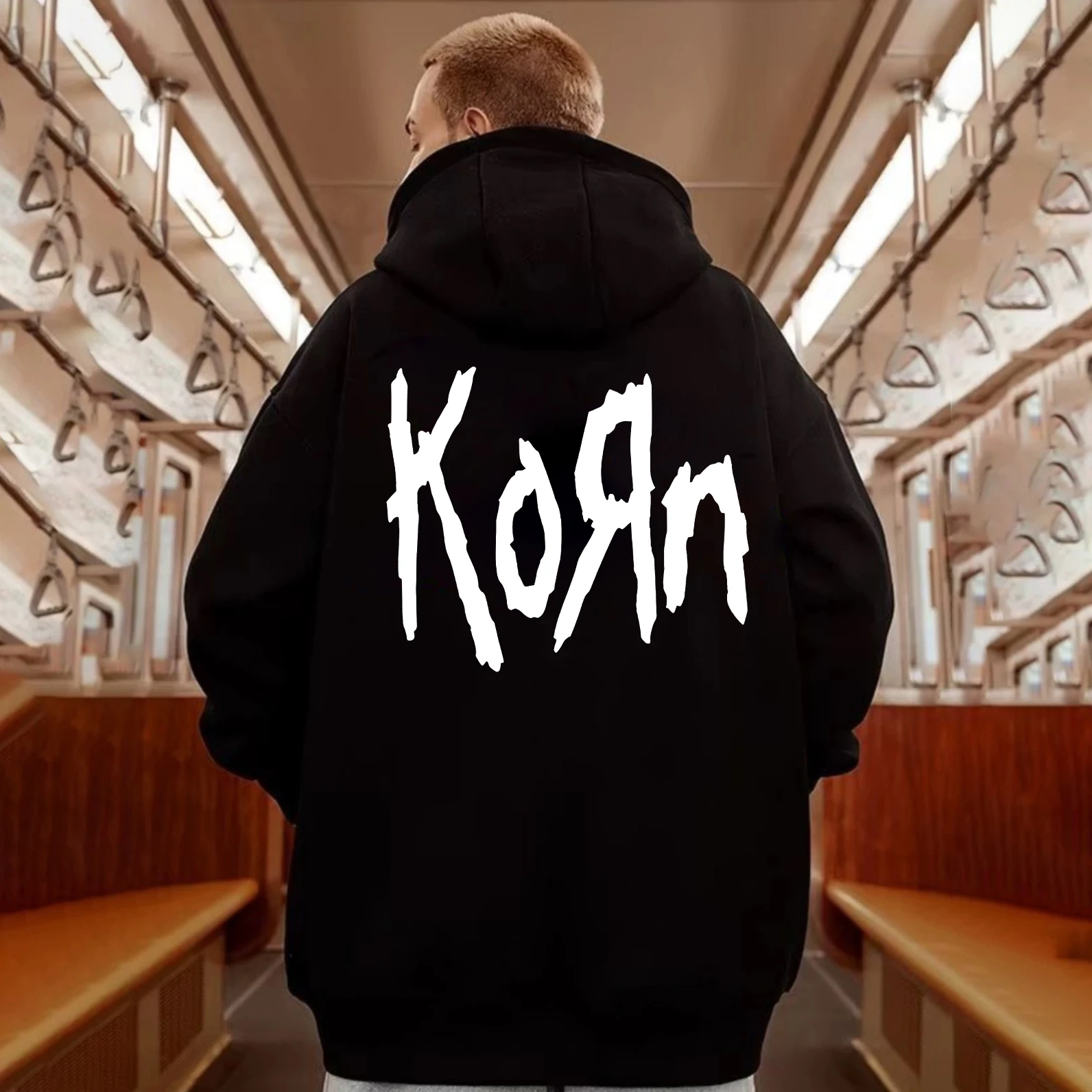 Korn Rock Band Letter Logo Zipper Hoodie Men's Metal Gothic Vintage Oversized Zip Up Hoodies Streetwear Punk Sweatshirts Jackets