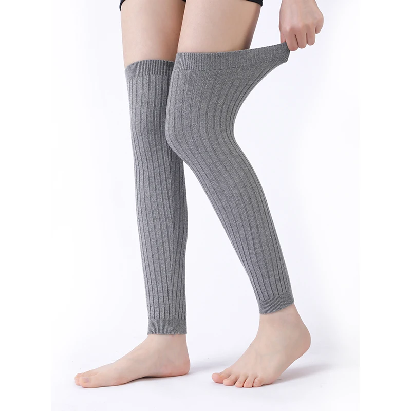 Chauffe-jambes au-dessus du genou pour femmes, chaussettes sexy, protège-jambes doux et chauds, chaussettes longues d'hiver avec talons hauts évidés