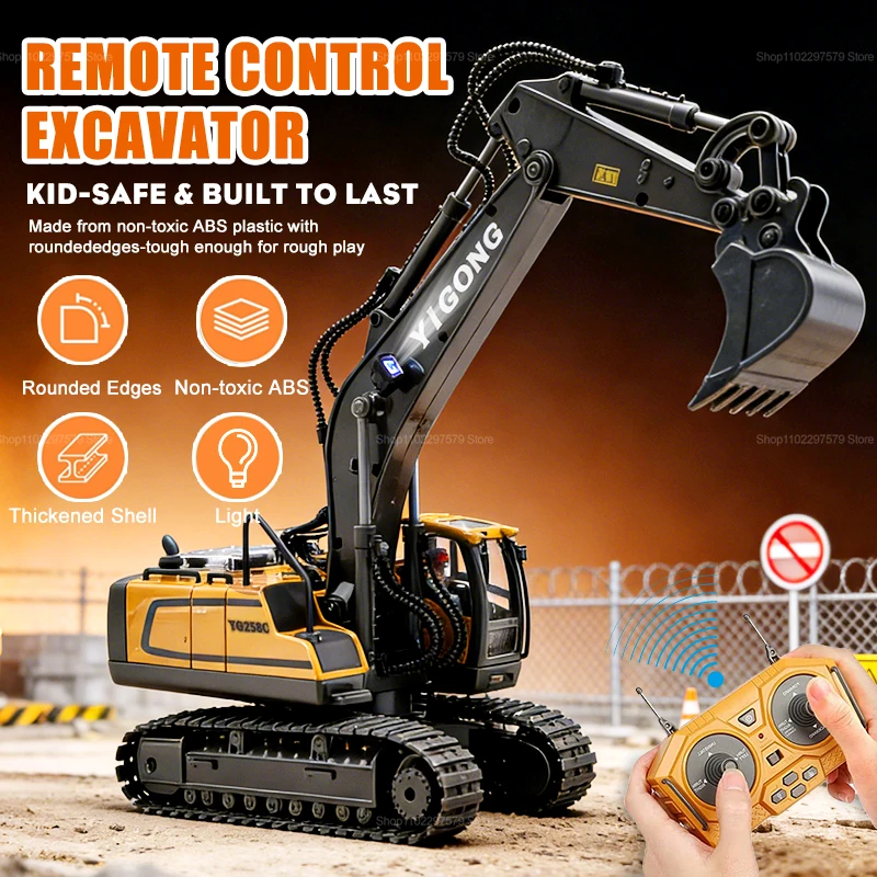 

Новый набор строительной техники на радиоуправлении 2026 года, 2,4 ГГц, экскаватор, самосвал, электрические игрушки со светодиодной подсветкой, детские рождественские подарки