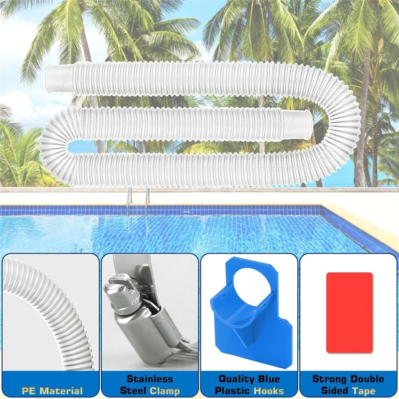 

4 Pack Pool Pump Replacement Hose And Pool Pipe Holders Pool Accessory For Filter Pumps 330 GPH 530 GPH 1000 GPH