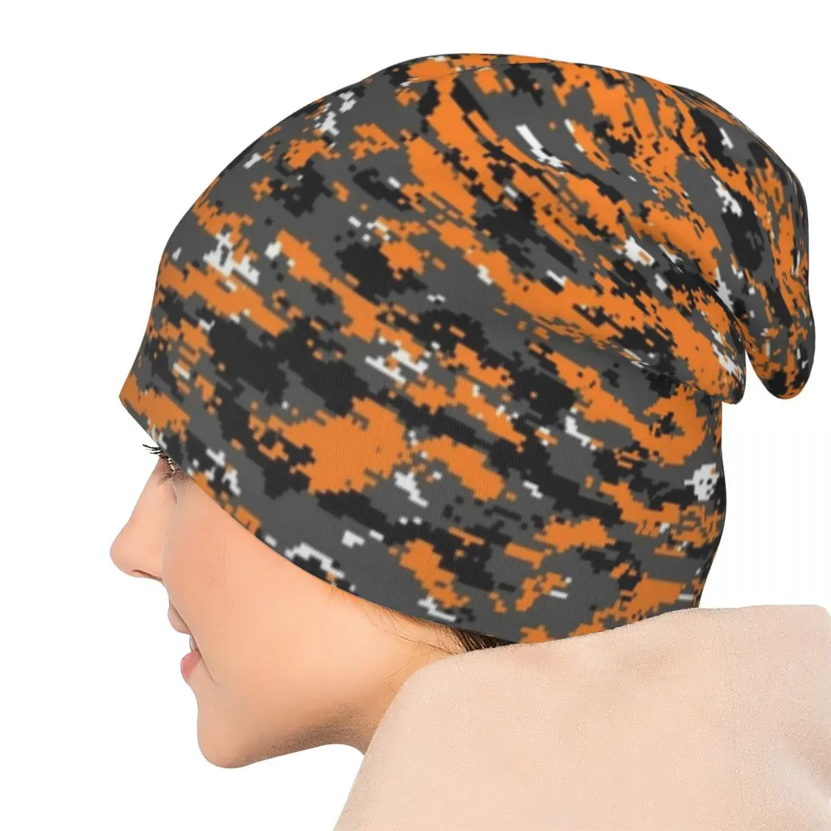 Hunter Orange Camouflage Cap Camo Militarys Hip Hop Autumn Winter Outdoor Skullies Beanies Hats Spring Warm Dual-use Bonnet Hats