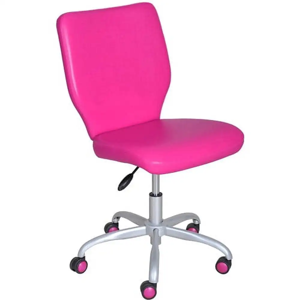 

Mid-Back Office Chair with Matching Color Casters, Fushia Faux Leather