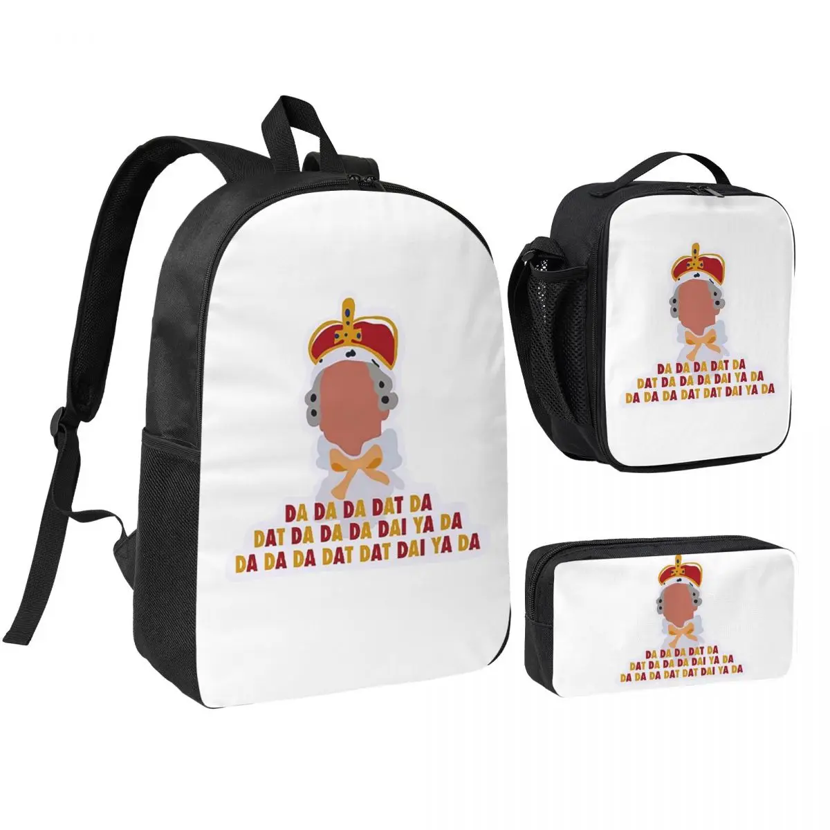 Hamilton King Georg Backpack Boys Girls BookBag School Bag Shoulder Bags 3ps Insulated Lunch Bag Pencil Case