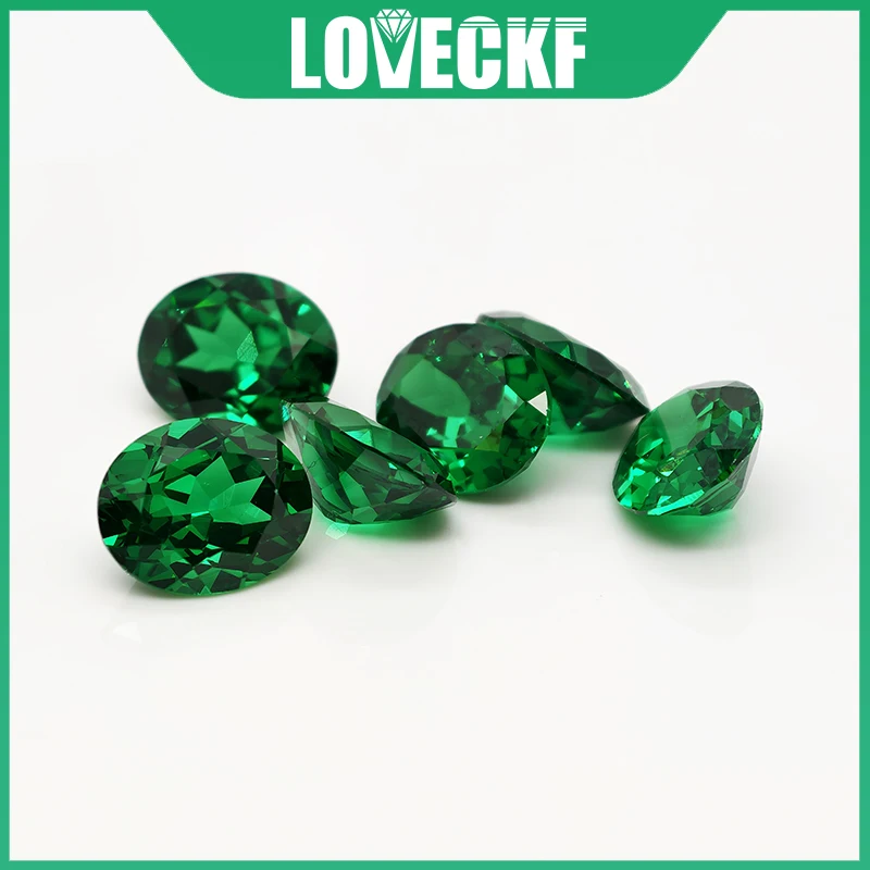 

Emerald Green Color Yttrium Aluminium Garnet Loose Gemstone Lab Diamonds Oval Cut YAG Stones for Jewelry Making