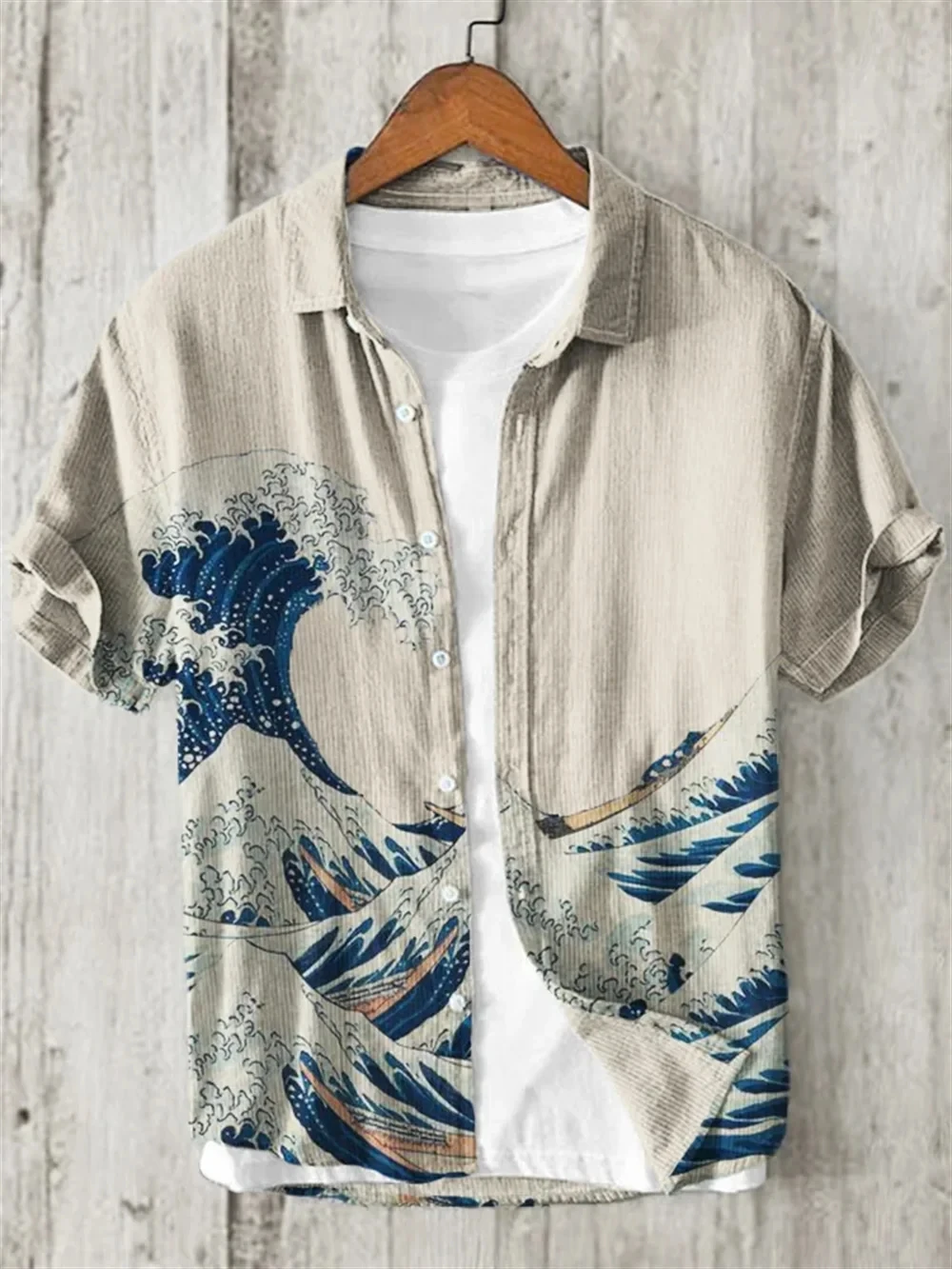 Summer cool linen men's shirt Hawaiian shirt 3D comfortable breathable men's trendy fashion shirt