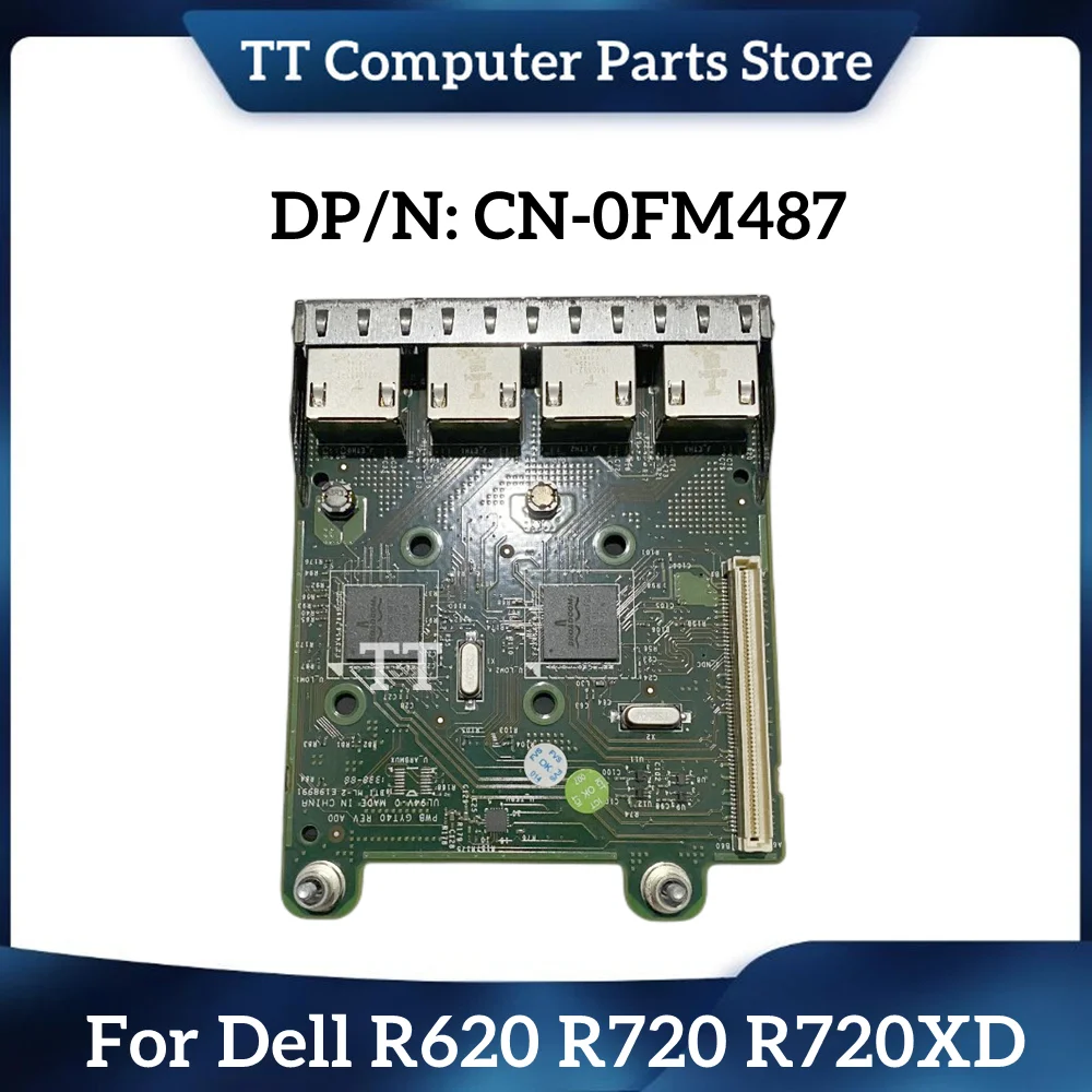 

TT For Dell R620 R720 R720XD Four-port 5720 Gigabit-E Network Card FM487 0FM487 0R1XFC R1XFC Fast Ship