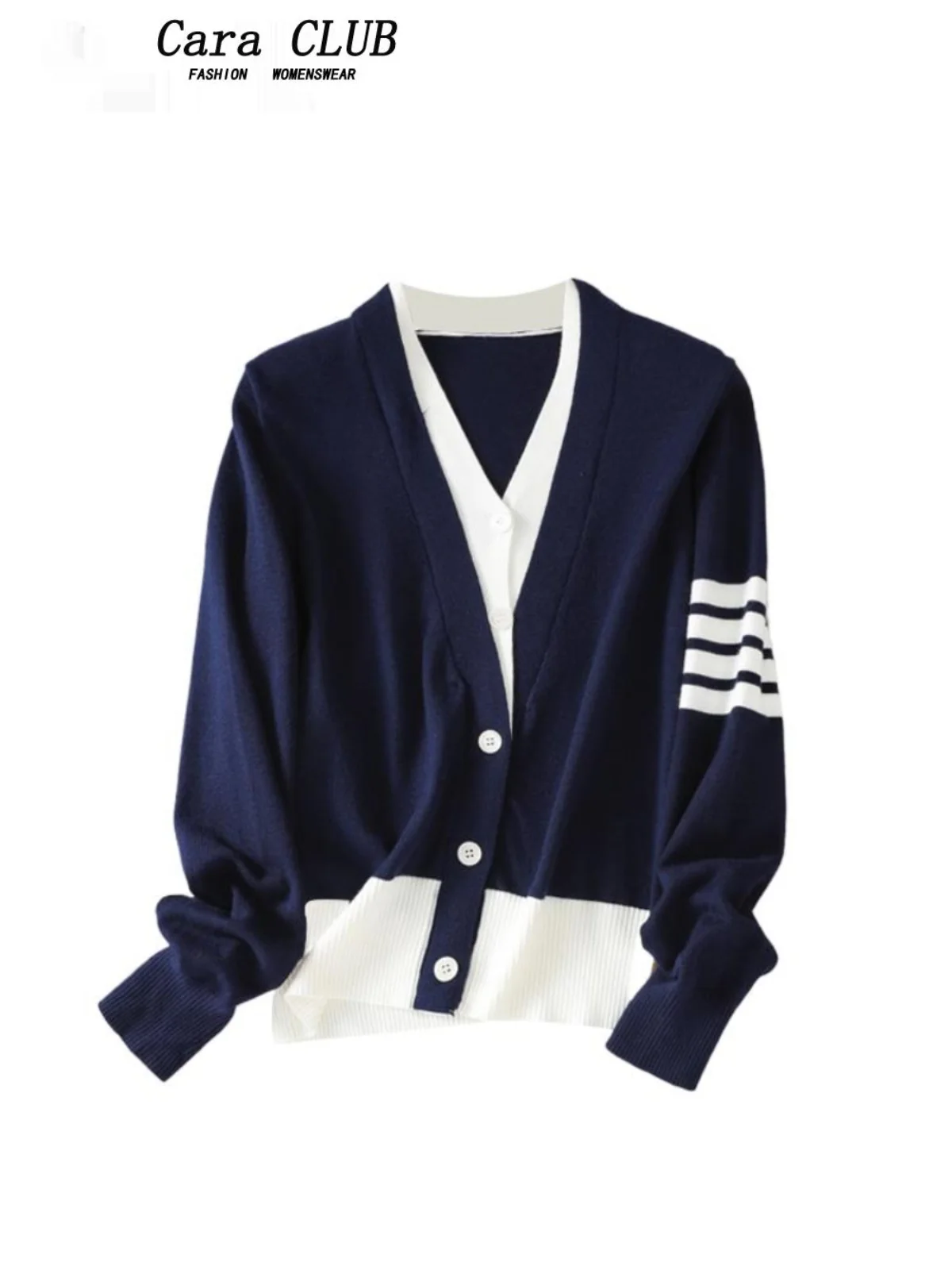 

plus Size Knitted Open Cardigan Sweater for Women Spring Season Belly Concealing Slimming Illusion Two-Piece Design Top