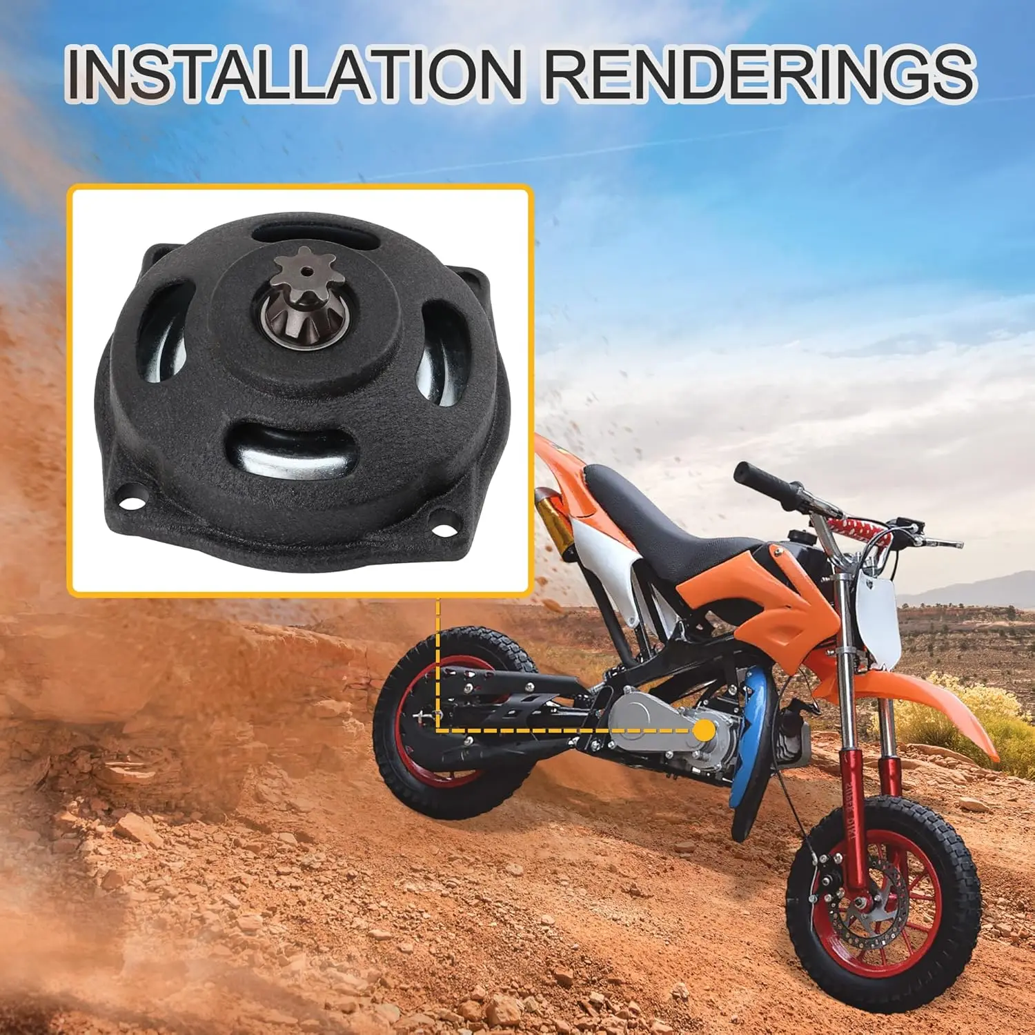 7T Gearbox Clutch Drum For 47cc 49cc 2 Stroke Pocket Bike Mini Moto ATV Go Kart Engine Replacement Parts - view 5
