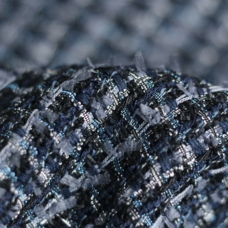 Framboesa vermelha 550g azul p - Sewing Tweed Fabric avaliação e preço
