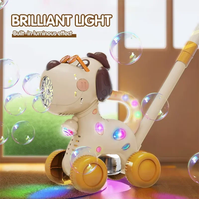 2in1 Electric Bubble Cart Handheld Automatic Dog Lion Soap Bubble Blower Machine Toddler Trolley Outdoor Toy Kid Party Gifts