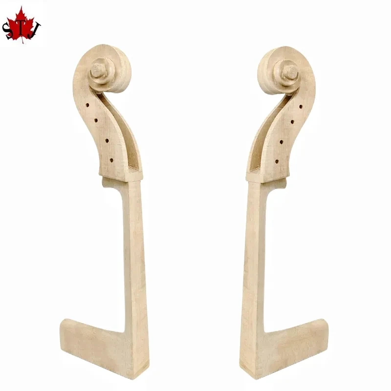 

High Quality Unfinished 4/4，3/4，1/2，1/4 Cello Neck head Scroll Maple Full size Unvarnished DIY Cello parts accessories