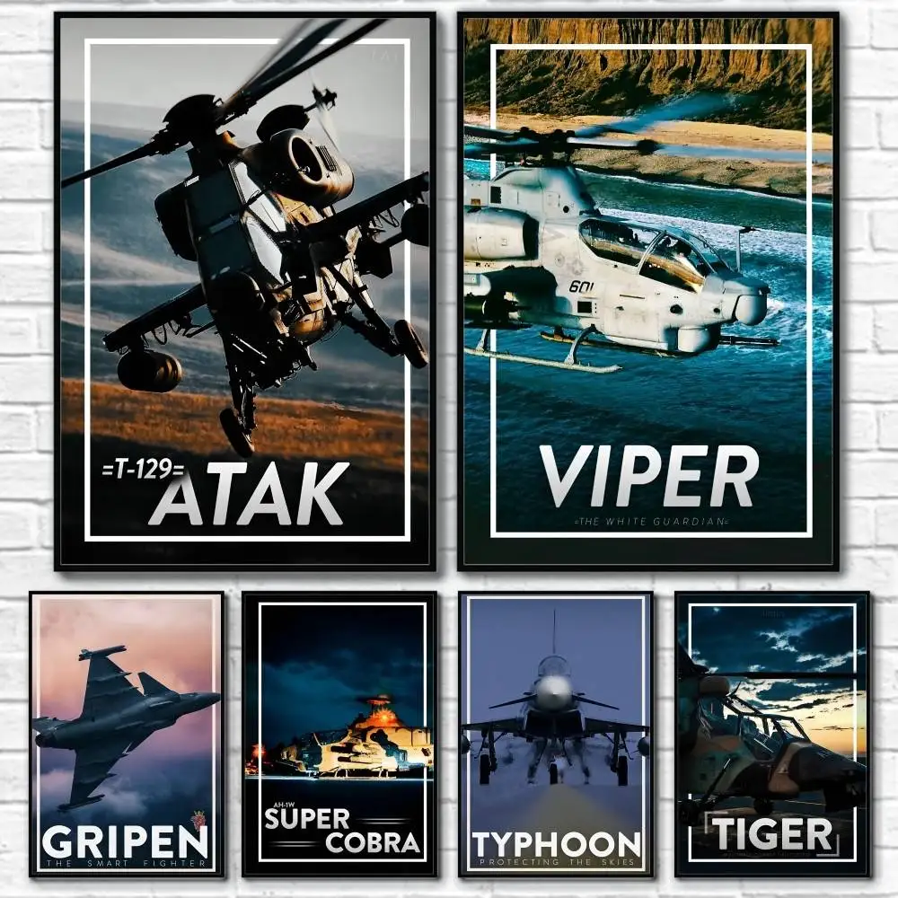 

World Modern Fighter Jets Poster Home Living Bed Room Bar Hallway Sticky Wall Art Printing Waterproof Aesthetic Decor