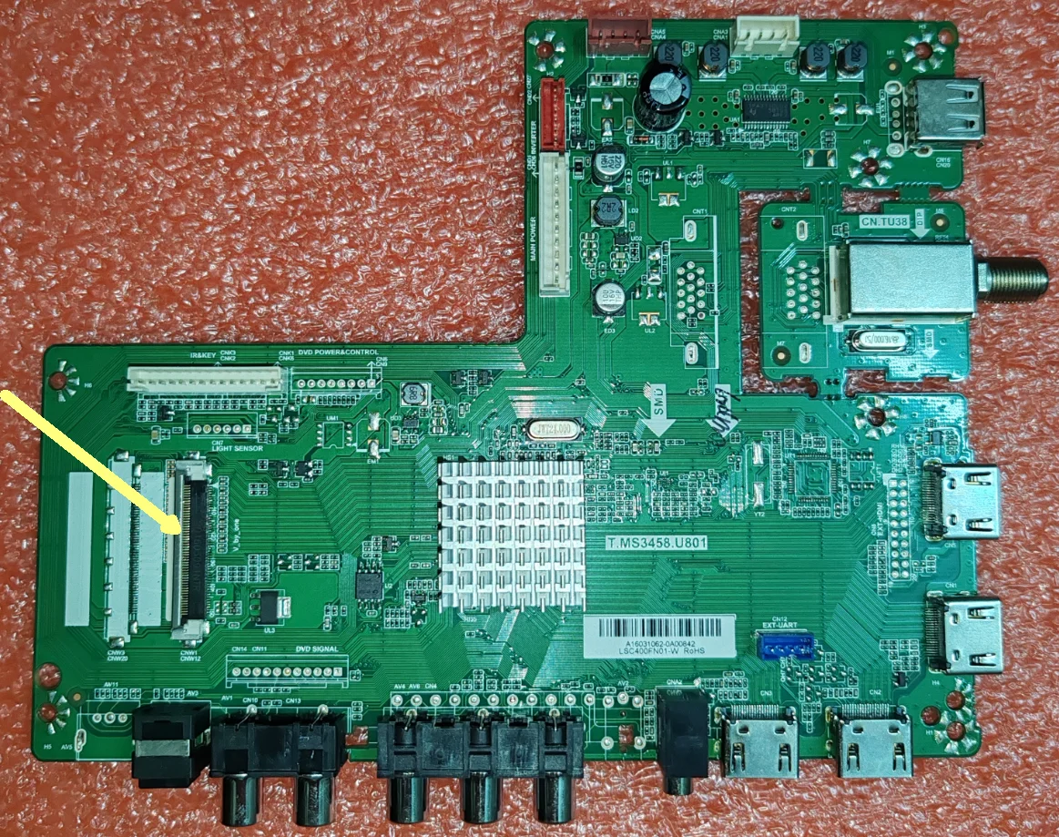 T.MS3458.U801 4K LED TV motherboard  Two specifications of interfaces, tested and photographed in physical form