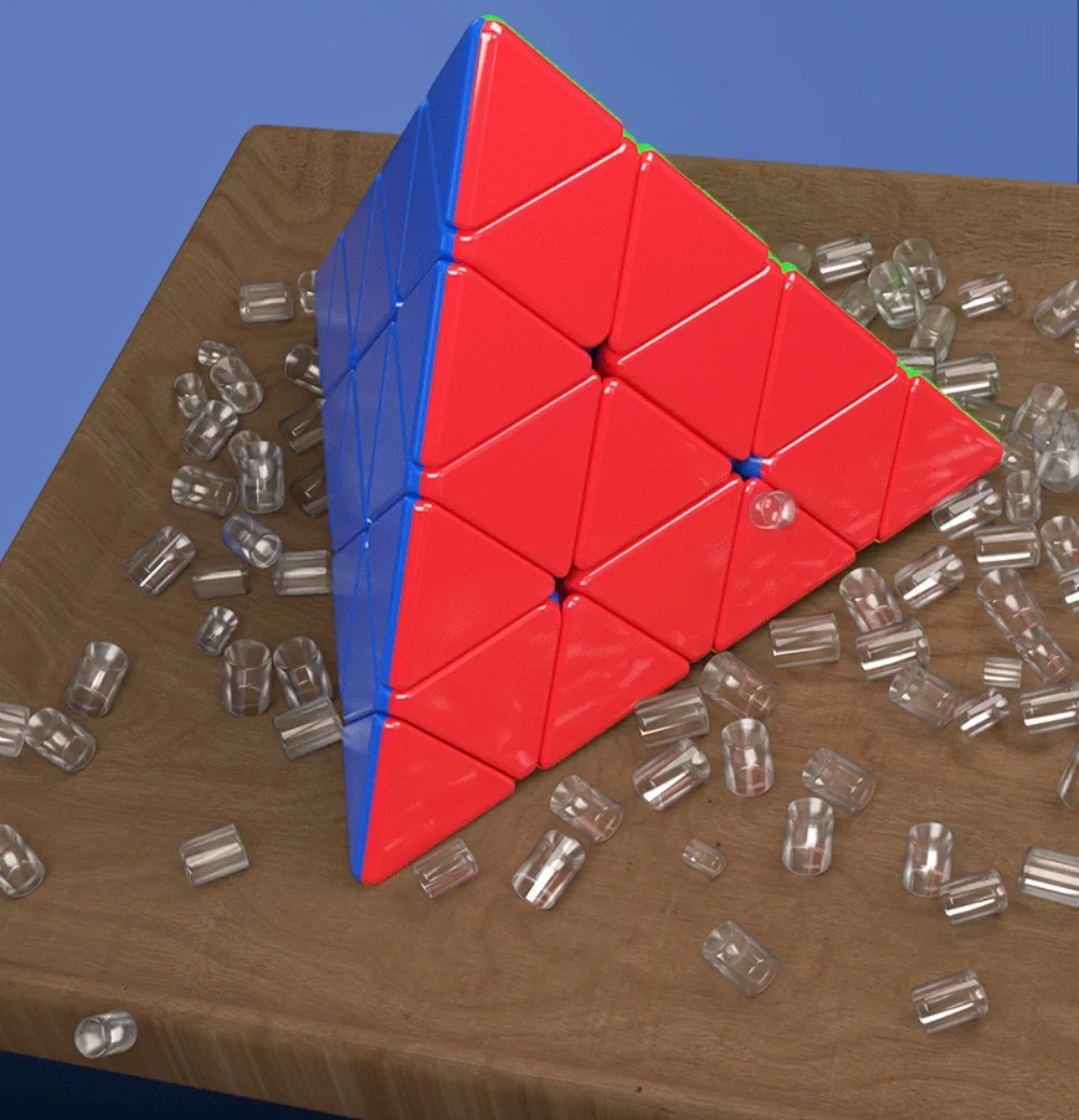 ShengShou 피라미드 삼각형 매직 큐브, 스피드 퍼즐 큐브, 스티커리스 4 레이어 삼각형, Jinzita 큐브, 4x4 피라미드
