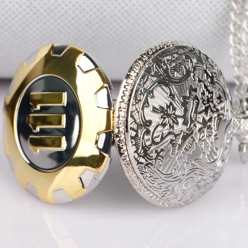 Retro Pocket Watch In Gold Silver With Number Element Necklace Pendant Religious Jewelry Gift For Men And Women