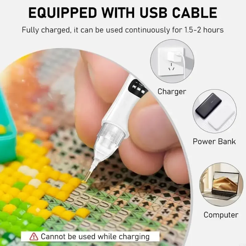 

Rhinestones Painting with 4 Replacement Tips Electric Rhinestones Painting Pen Electric Rhinestones Art Pen M4YD