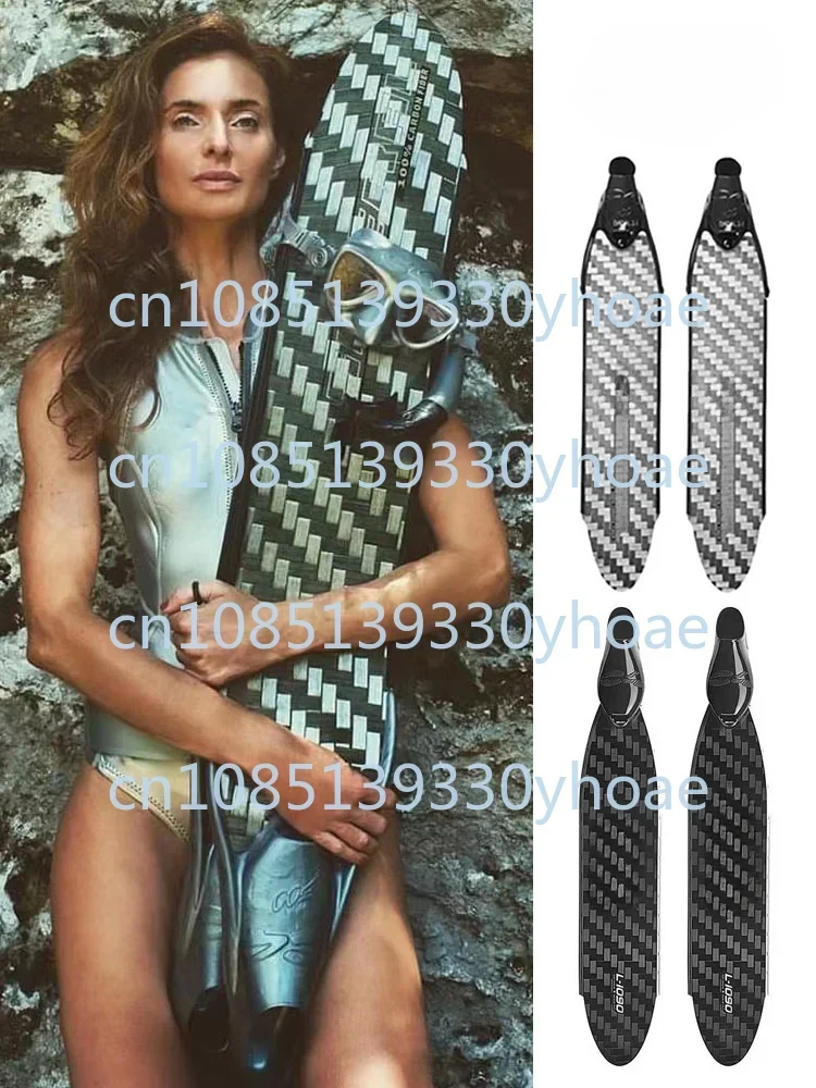 

Metal Brushed Carbon Fiber Diving Flippers Free Diving Long Flippers