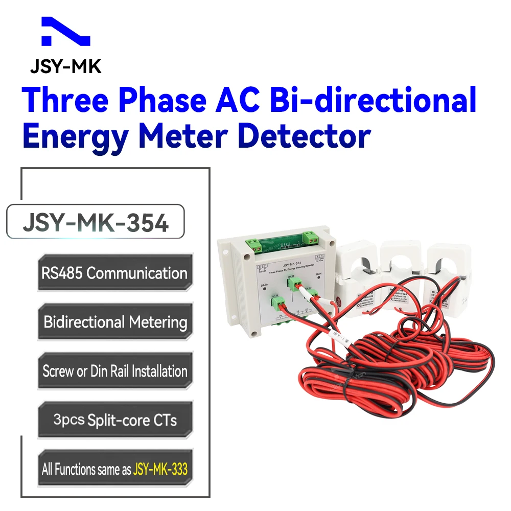 

JSY-MK-354 250A Двунаправленный измеритель мощности 3P4W переменного тока, модуль детектора энергии