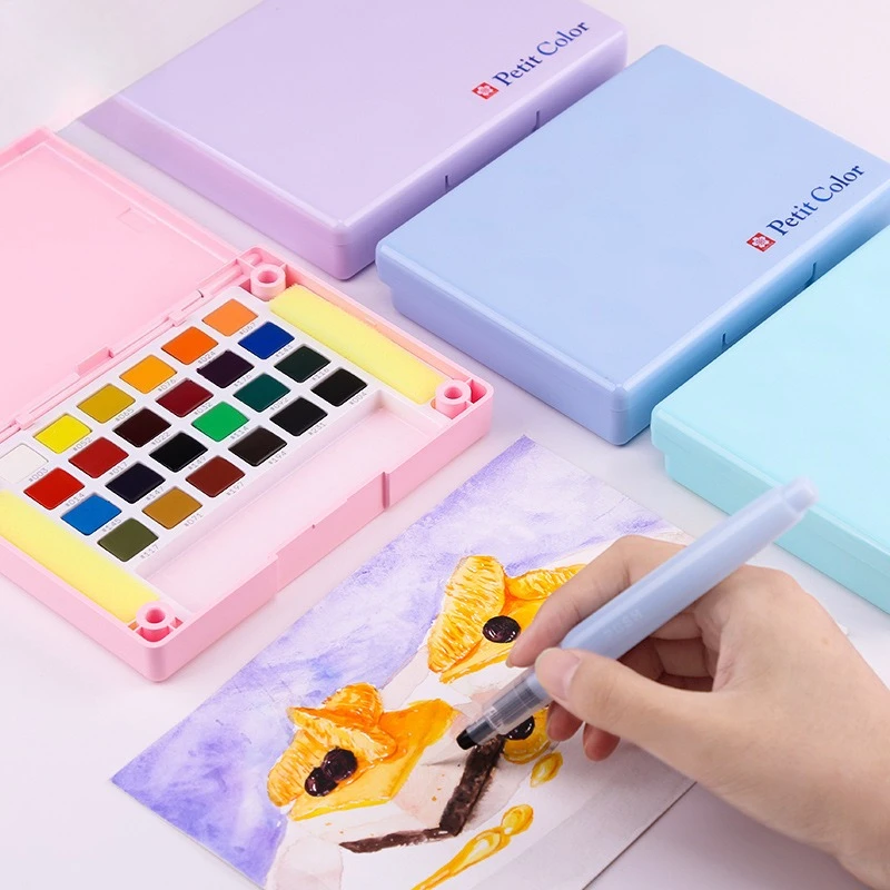 SAKURA Solid Watercolor Pigment Set Portable Sketch Painting 12/18/24/30/36/60/72 Colors Student Art Supplies for Artist