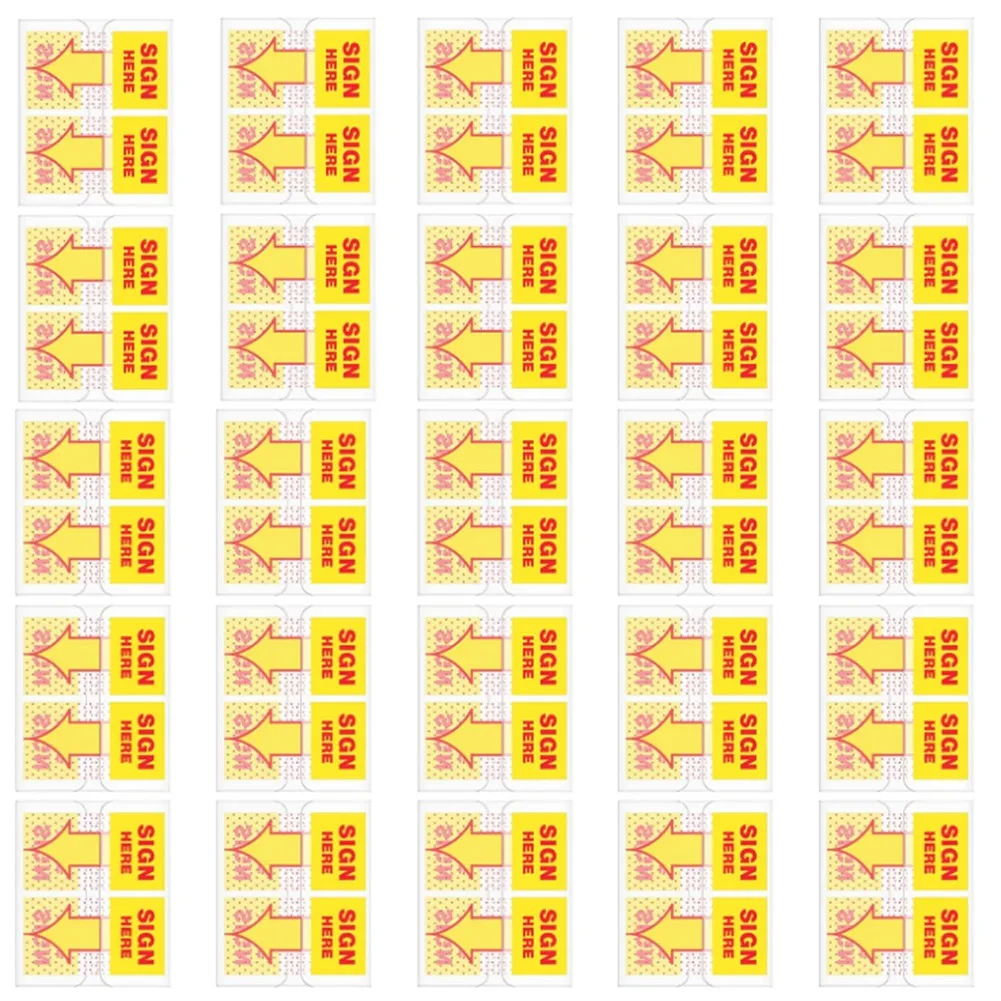 New Shown-1250Pcs Sign Here Stickers 1 Inch Sign Date Tabs Sign Date Sign Stickers With Dispenser Flag Easy To Post For Office