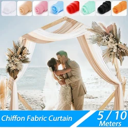 5/10m Wedding Arch Drapes Decorations Sheer Curtains Wedding Backdrop Curtains Tulle Fabric Drapery For Party Ceremony Reception